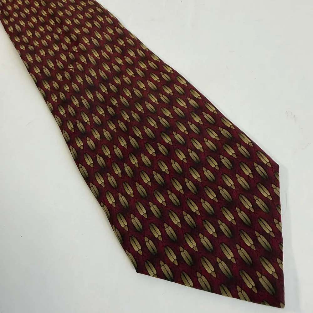 Ties to Nature Beetle Silk‎ Neck Tie Burgundy Gold Insect Bug Science Novelty